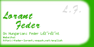 lorant feder business card